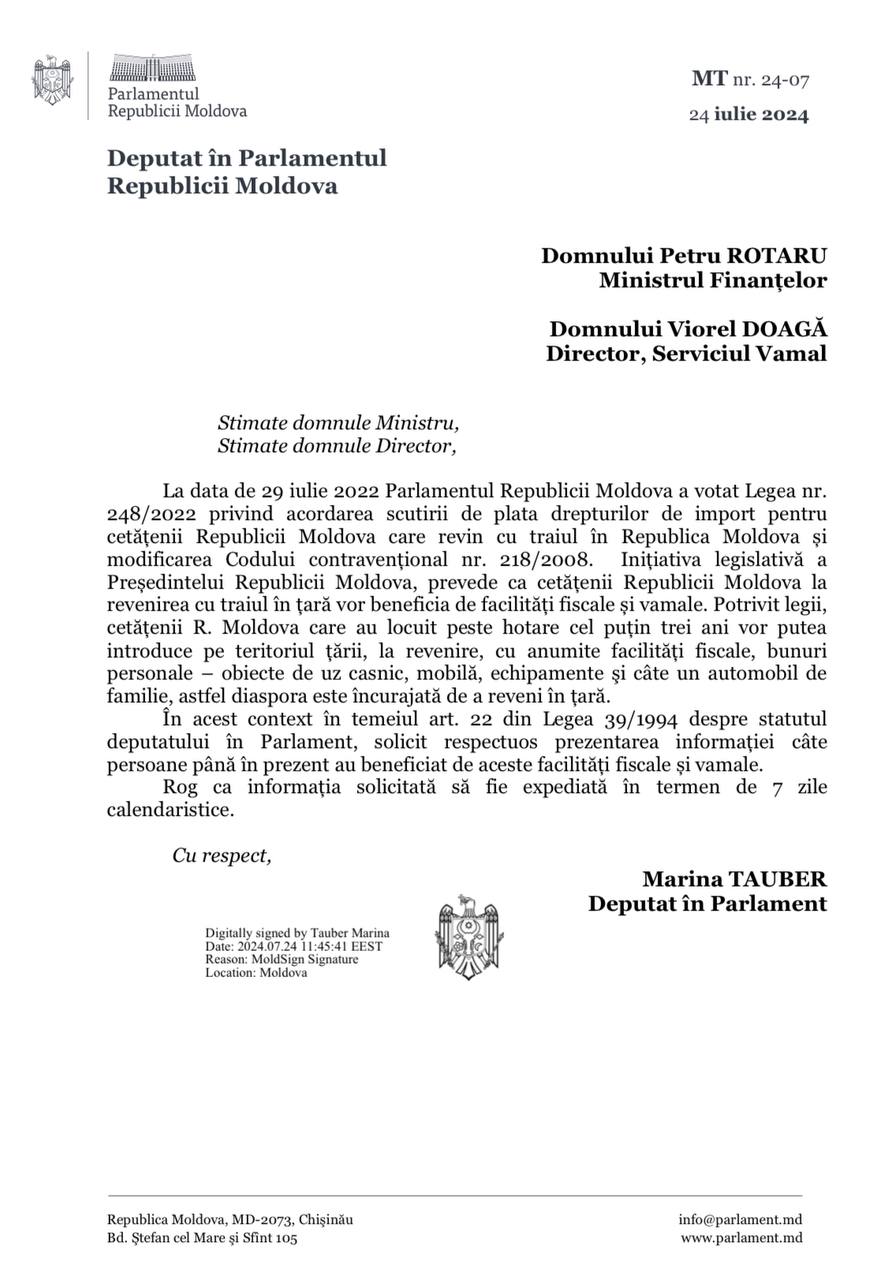 Марина Таубер: «Законопроект PAS о возвращении граждан Молдовы на родину не работает. Это все что, смогла сделать Санду»